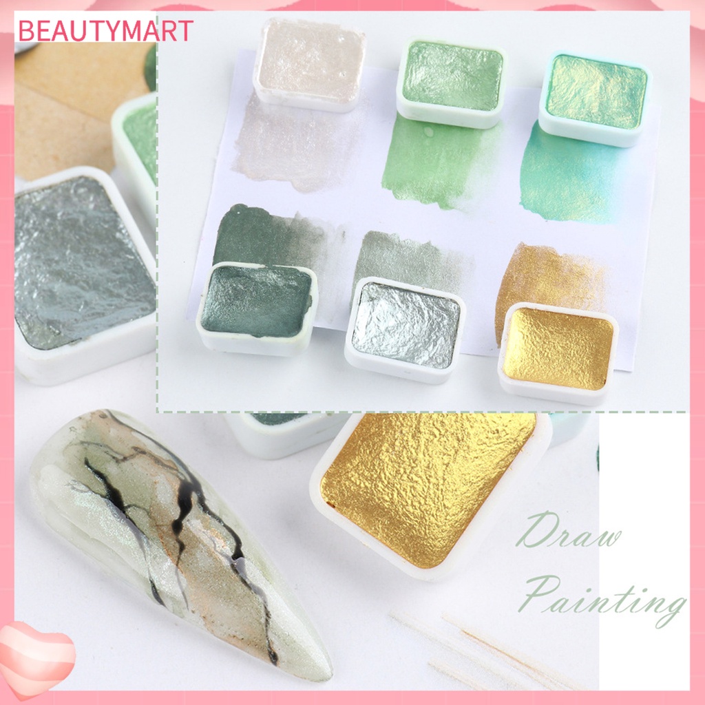 Bộ Màu Nước Kim Tuyến Lấp Lánh Lâu Trôi Dùng Trang Trí Móng Tay Nghệ Thuật DIY