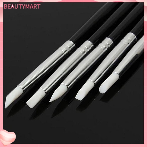 Set 5 Cọ Vẽ Móng Nghệ Thuật Bằng Silicon Mềm Tiện Dụng