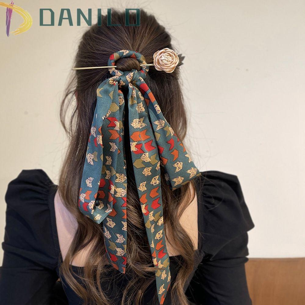 Trâm Cài Tóc Lụa Thắt Nơ Phong Cách Trung Hoa Cổ Điển Ngọt Ngào