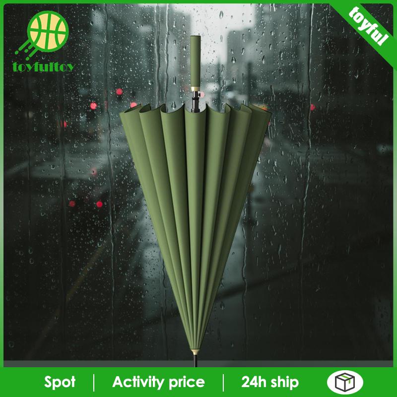 Dù Màu Đen Tay Cầm Cao Su Chống Gió Tiện Dụng