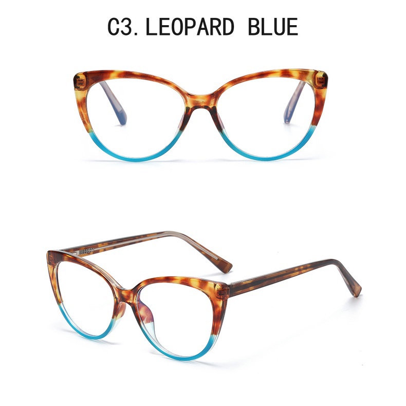 Kính Mát Mắt Mèo TR90 Chống Ánh Sáng Xanh Trong Suốt Phong Cách Cổ Điển Cho Nữ