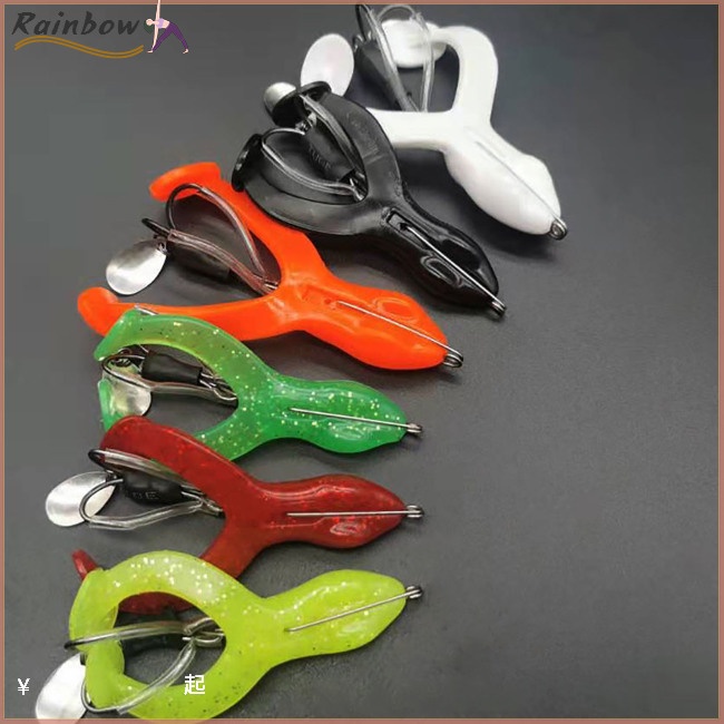 Mồi Câu Cá Giả Hình Ếch Bằng Silicon Mềm Nhiều Màu Sắc Đính Kim Sa Dành Cho Nước Ngọt