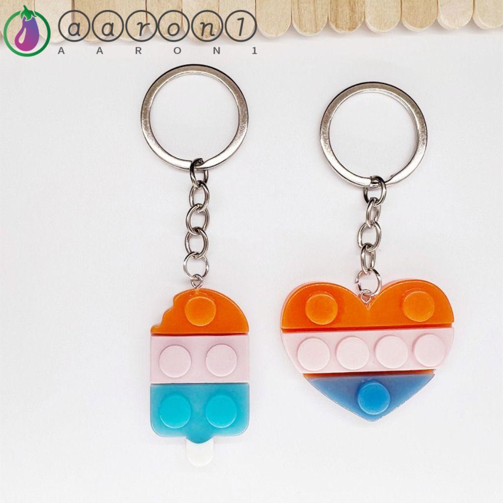 Móc Khóa Hình Viên Gạch 1 Trái Tim Màu Kẹo Ngọt Thời Trang Cho Nam Và Nữ