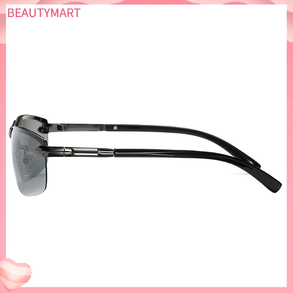 Kính Mát Phân Cực Nửa Gọng Kim Loại Chống Tia UV Cho Nam Lái Xe