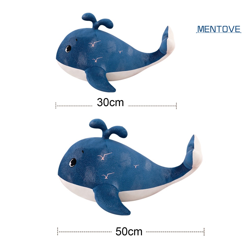 Đồ chơi nhồi bông Hình Cá Voi Bằng Cotton PP Mềm Mại Kích Thước 30 / 50cm Trang Trí Phòng Ngủ