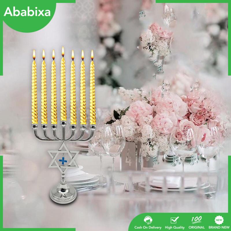 Giá Đỡ Nến Hanukkah Menorah Hình Ngôi Sao Trang Trí Thanh Lịch Cao 17cm