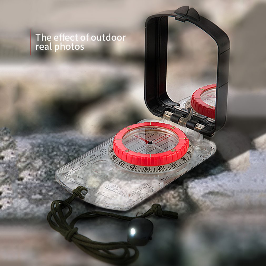 Multifunctional Luminous Compass With Led Light Waterproof Hiking Climbing Portable Handheld Outdoor [Q/5]