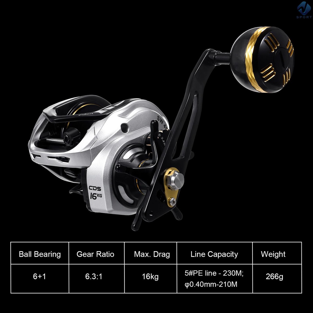 Máy Câu Cá 16KG 6 + 1 BB 6.3: 1 Chất Lượng Cao