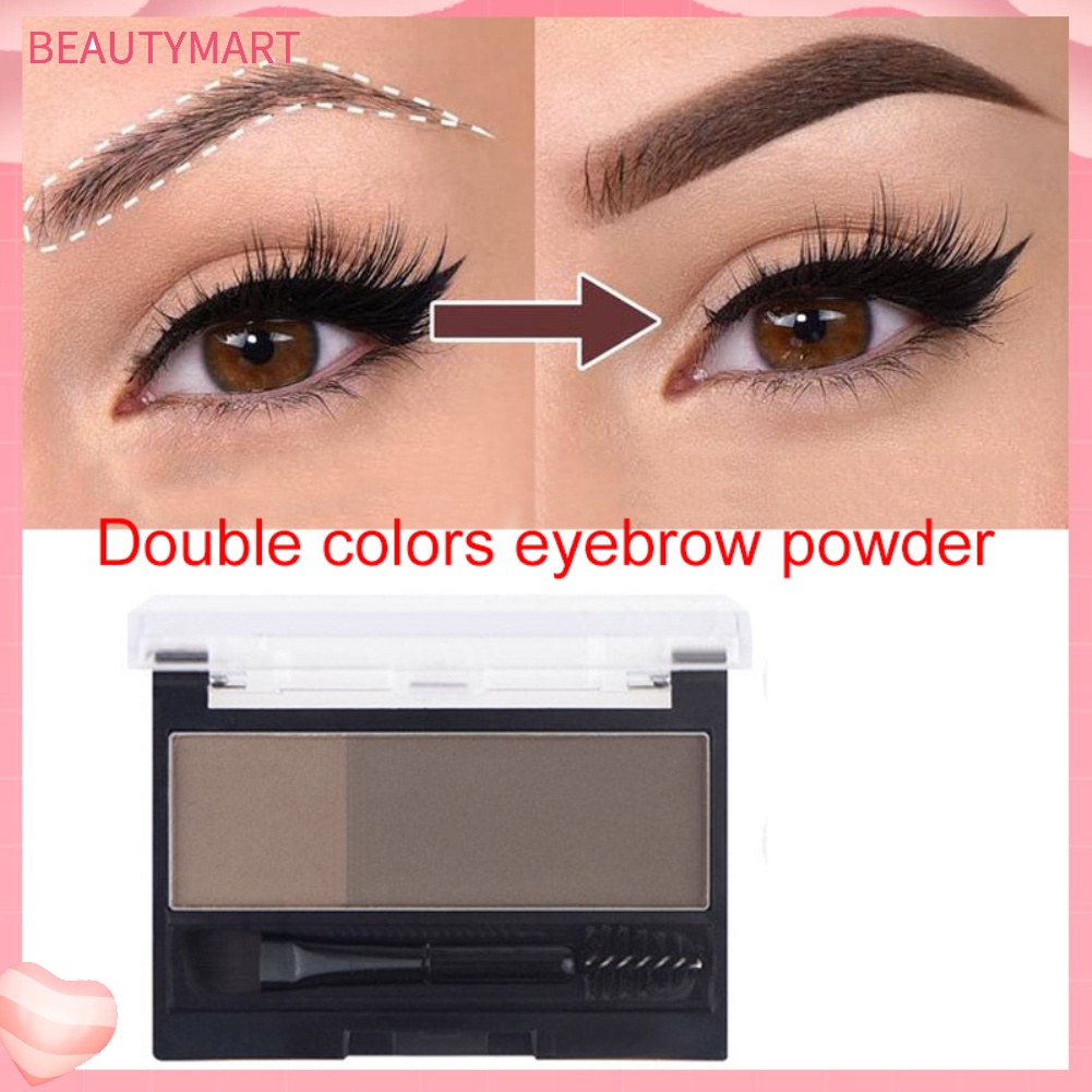 Phấn Kẻ Mày DNM Hai Màu Lâu Trôi Chống Thấm Nước Kèm Cọ