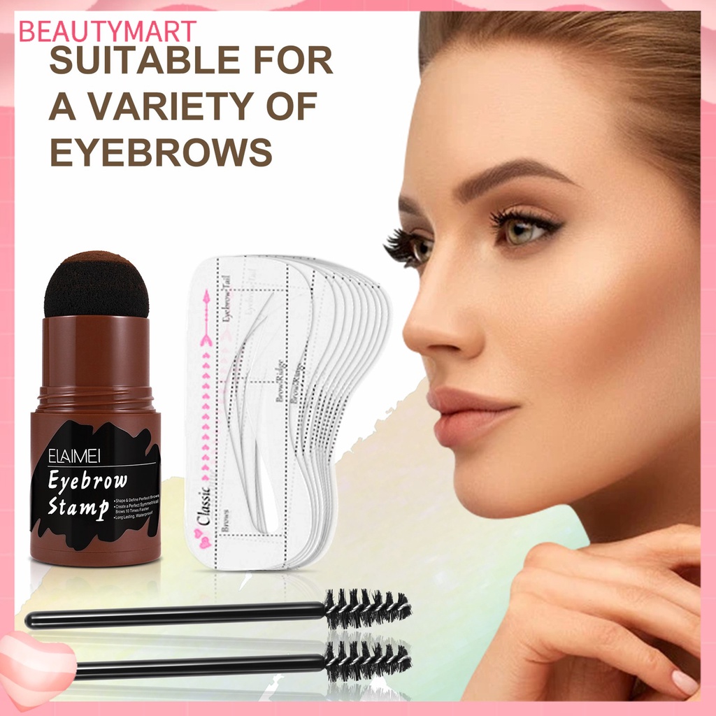 1 Bộ Phấn Kẻ Lông Mày beautymart Kết Cấu Tinh Tế Lâu Trôi Kèm Cọ Trang Điểm