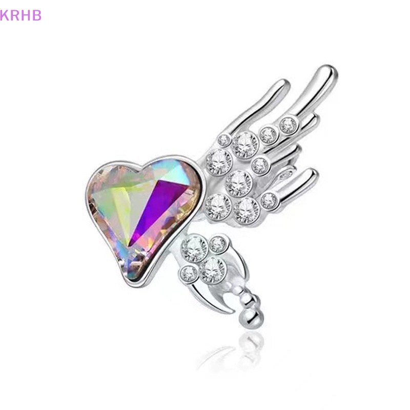 Khuyên Kẹp Vành Tai Hình Trái Tim Đính Đá Nhiều Màu Sắc Thời Trang Cho Nữ Mới