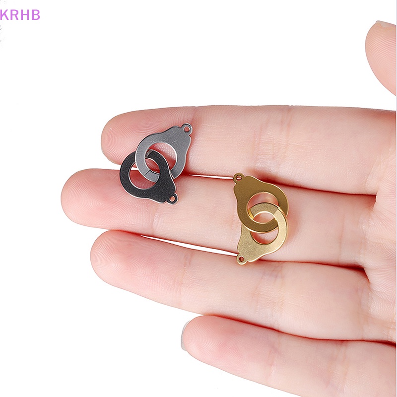 Set 5 Mặt Vòng cổ Bằng Thép Không Gỉ Hình Còng Tay DIY Sáng Tạo Dễ Phối Đồ Mới