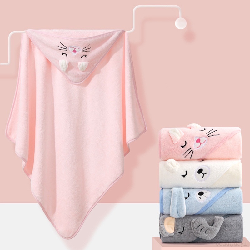 Khăn Choàng Tắm Có Mũ Trùm Xinh Xắn Dành Cho Bé 80 * 80cm