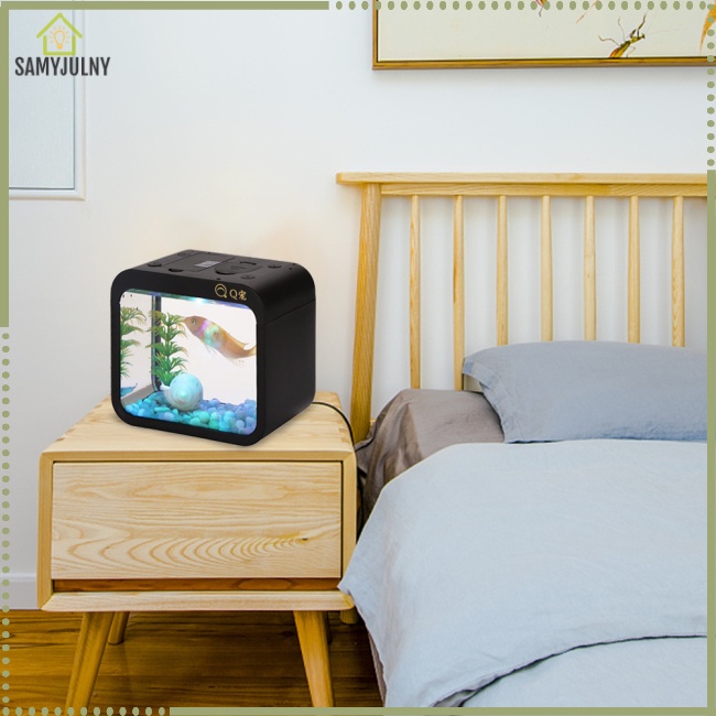 Hộp Bể Cá Mini Có Đèn 5 Màu Với Vỏ Tháo Rời Được Sáng Tạo