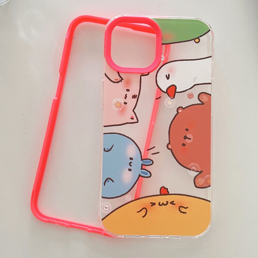 Ốp Điện Thoại TPU Mềm Chống Sốc In Hình Thú Hoạt Hình 3 Trong 1 Cho IPhone 11 14 13 12 Pro Max XS XR 7 8 Plus