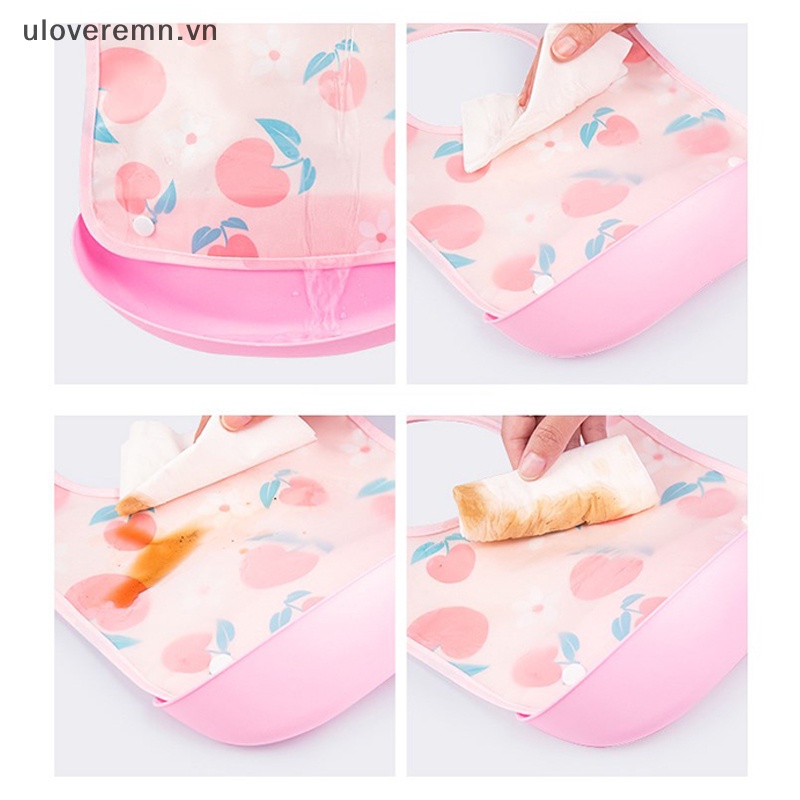 Yếm Ăn Mềm Mại In Họa Tiết Hoạt Hình Dễ Thương Cho Bé Sơ Sinh