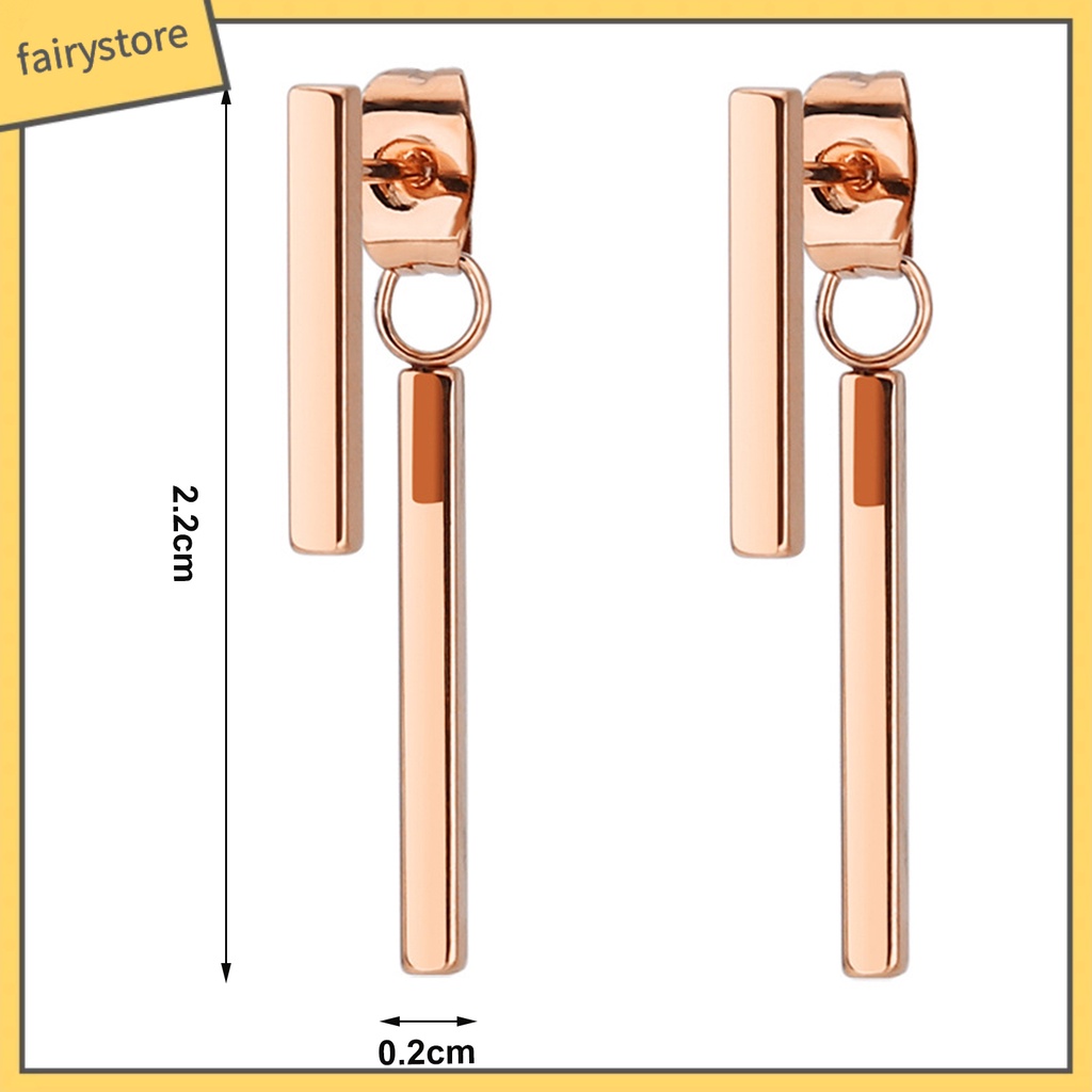 1 Đôi Bông Tai Hình Chữ T Chống Phai Màu Thiết Kế Đơn Giản