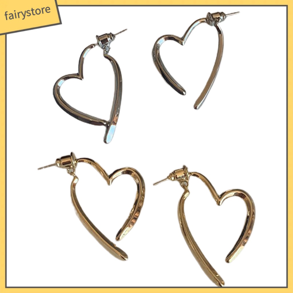 1 Đôi Bông Tai Xỏ Lỗ Hình Trái Tim Phong Cách Pháp Tối Giản Thời Trang Dành Cho Nữ
