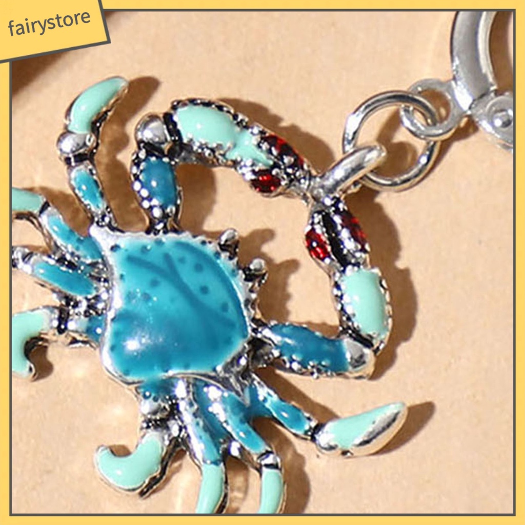 1 Đôi Bông Tai Hình Con Cua Bằng Kim Loại Bóng Đẹp Mắt Dành Cho Nữ