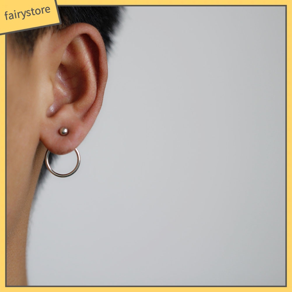 Bông Tai Hình Tròn Hai Mặt Thiết Kế Đục Lỗ Đơn Giản Thời Trang Cho Nữ