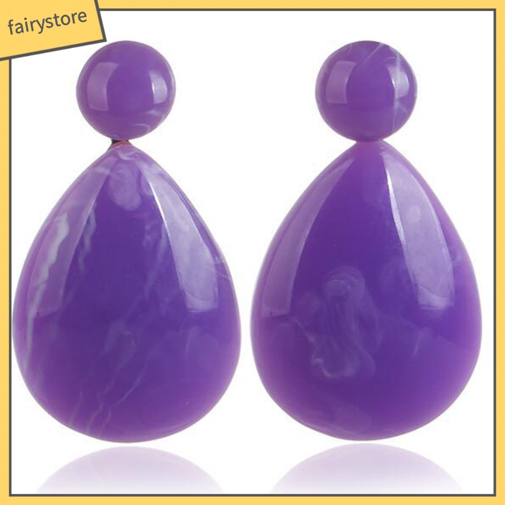 Bông Tai Hình Giọt Nước Bằng Nhựa Resin Đơn Giản Thời Trang Cho Nữ