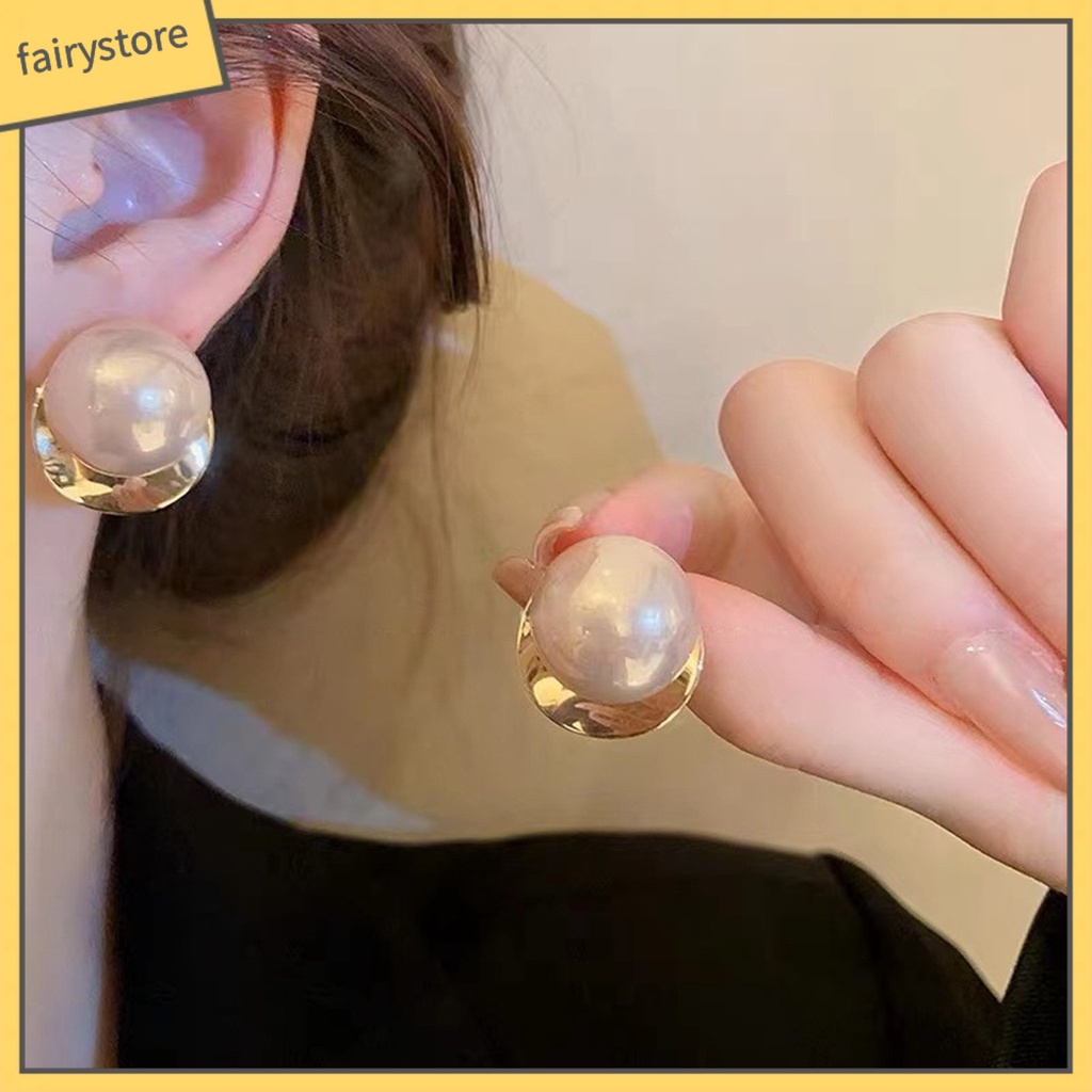 [FRO] 1 Đôi Bông Tai Đinh Tán Không Đau Dễ Sử Dụng Chống Mài Mòn Đính Ngọc Trai Nhân Tạo Đơn Giản