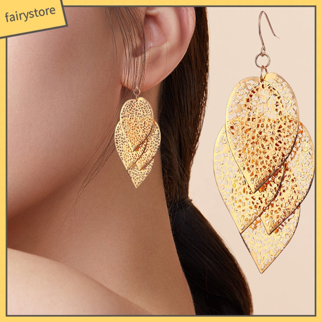 1 Đôi Bông Tai Tua Rua Mạ Điện Thời Trang Nữ Tính