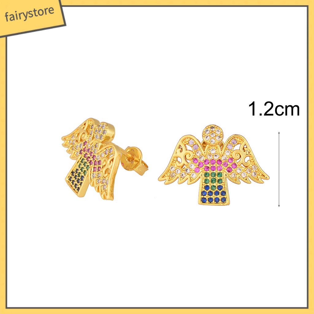 1 Đôi Bông Tai Hình Mặt Trăng Đính Đá Nhiều Màu Bằng Hợp Kim