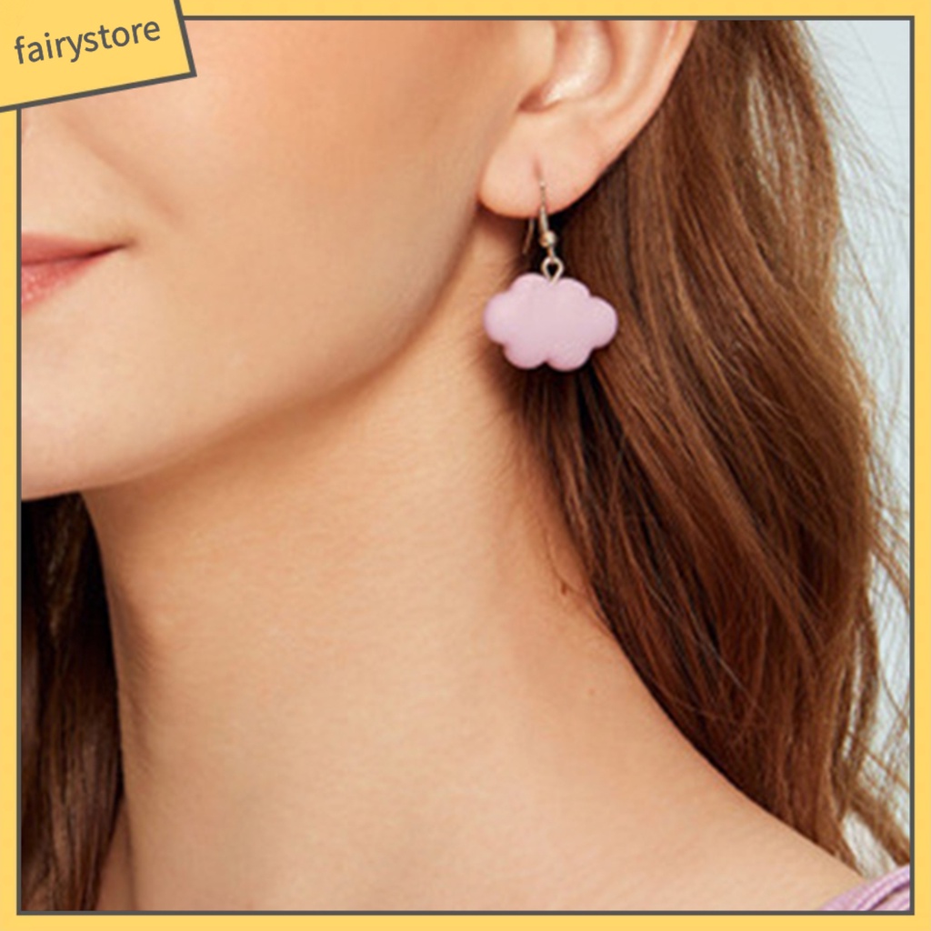 1 Đôi Bông Tai Hình Đám Mây Hoạt Hình Màu Kẹo Ngọt