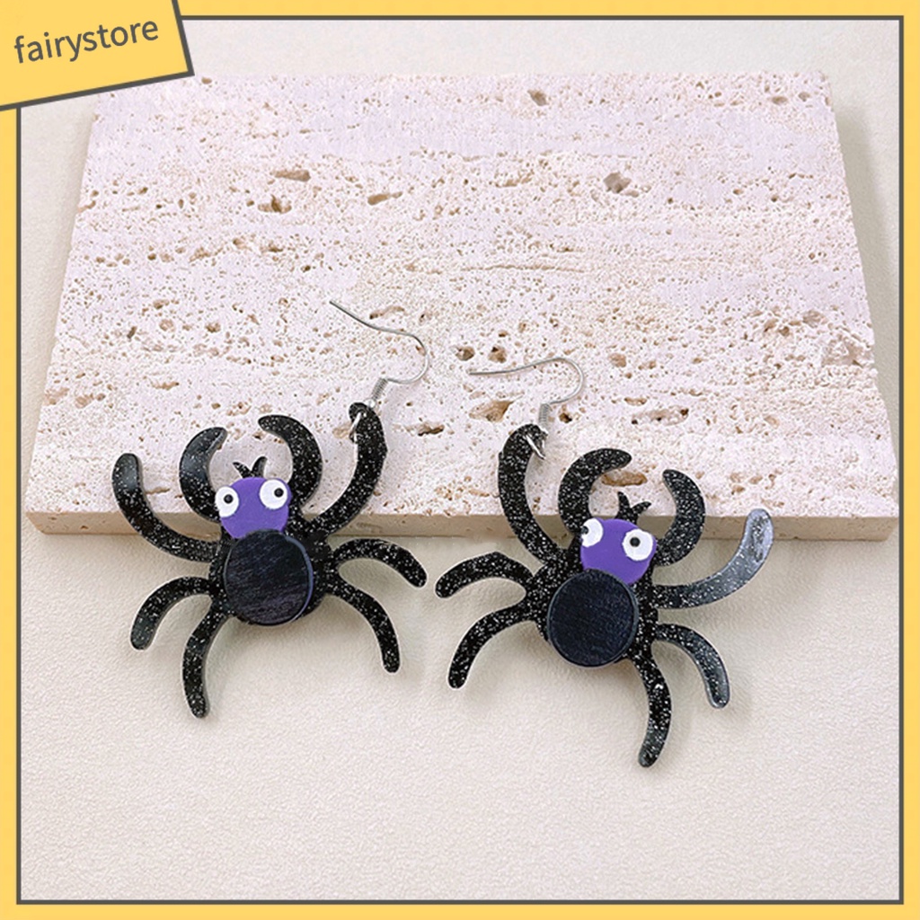 [FRO] Bông Tai Acrylic Hình Nhện Vui Nhộn Dễ Phối Đồ Cho Halloween