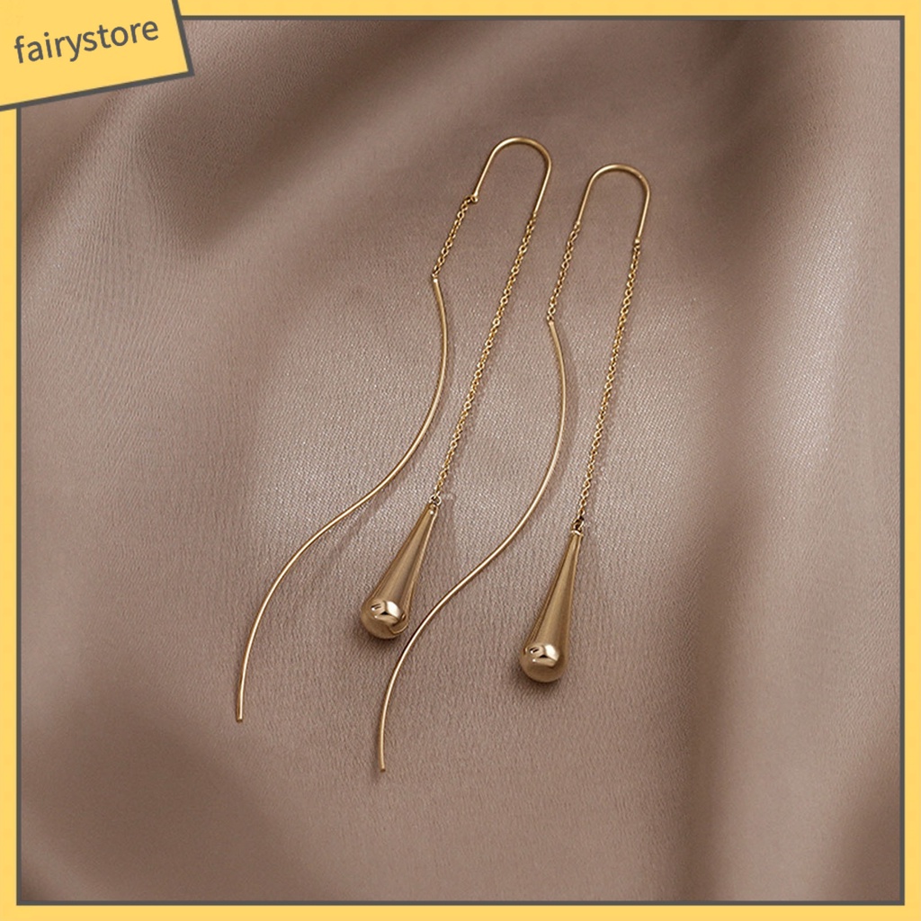 1 Đôi Bông Tai Hình Học Dáng Dài Phong Cách Hàn Quốc Thanh Lịch Dành Cho Nữ