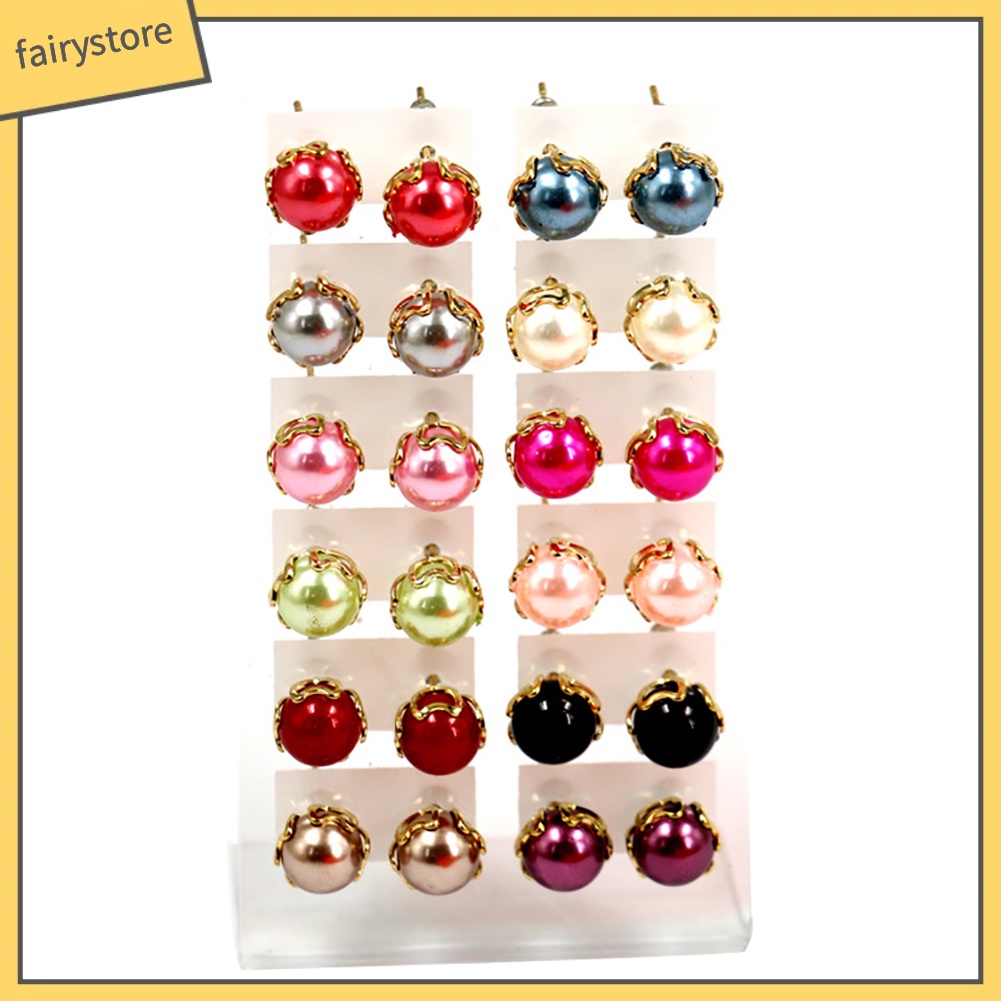 12 Đôi Bông Tai Ngọc Trai Giả Thanh Lịch Cho Nữ