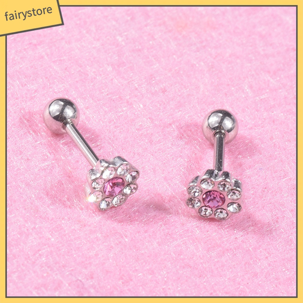 1 Khuyên Tai Hình Hoa Đính Đá Zircon Thời Trang Cho Nữ