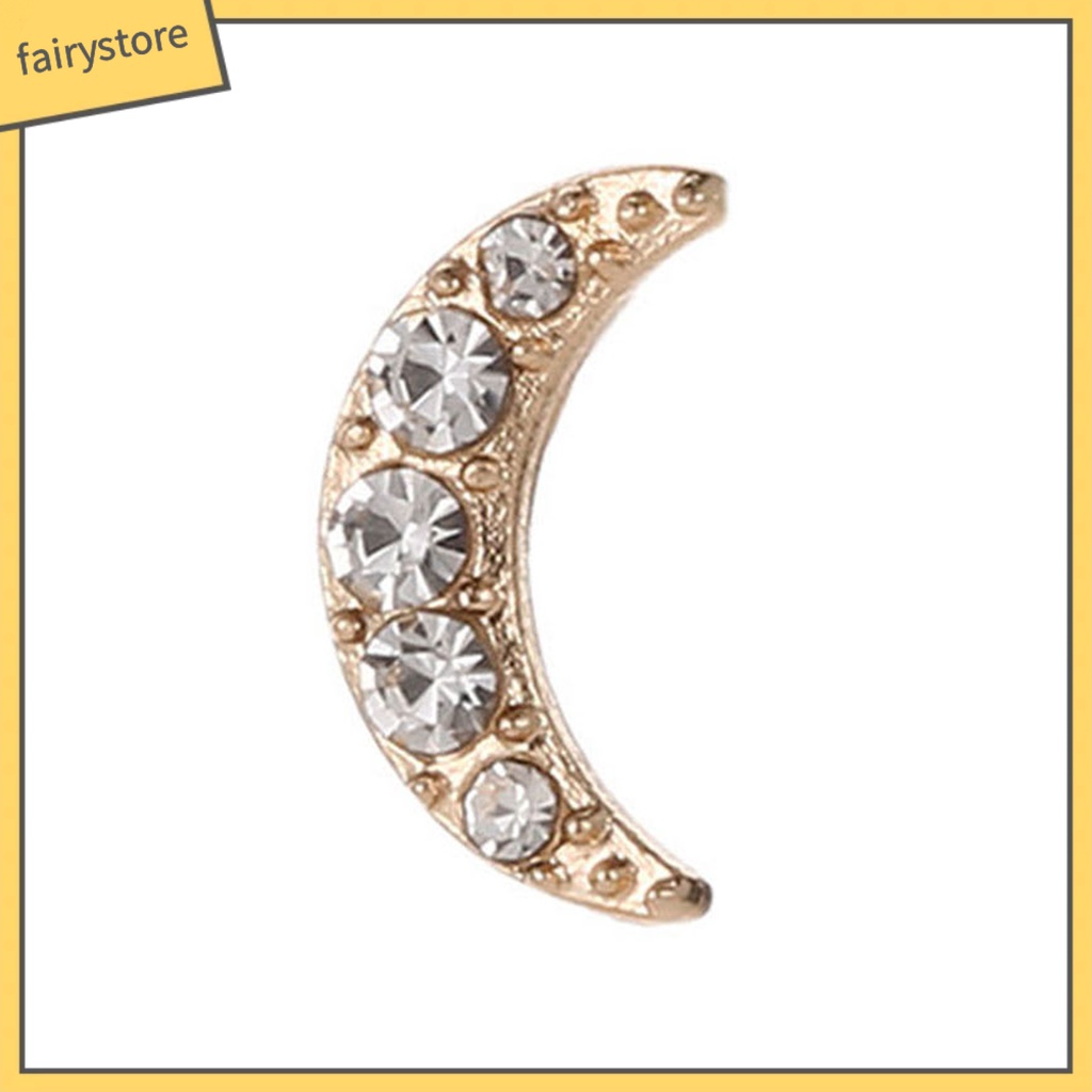 2 Bông Tai Hình Mặt Trăng / Ngôi Sao Bằng Hợp Kim Độc Đáo