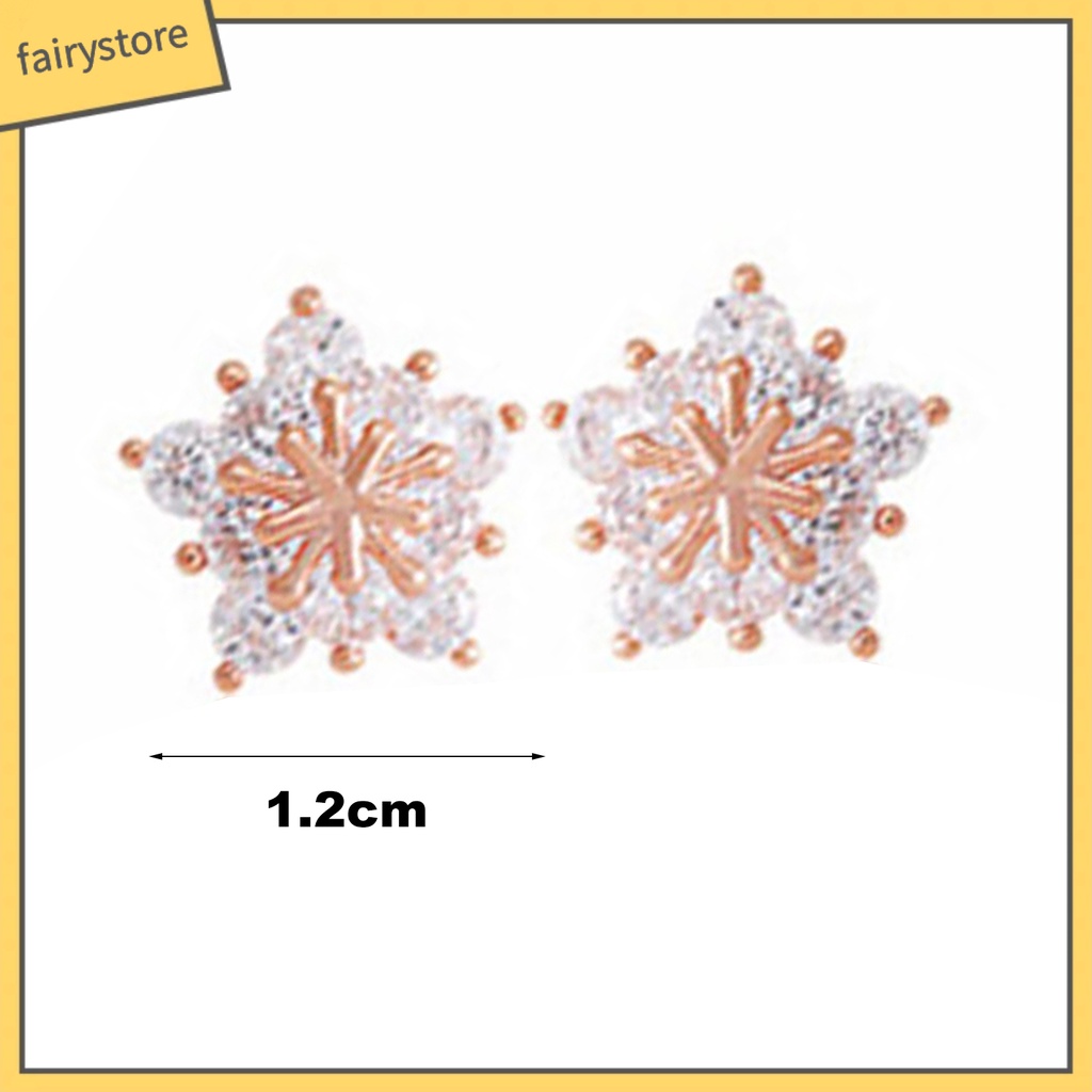 1 Đôi Bông Tai Hình Bông Tuyết Thanh Lịch Dành Cho Nữ