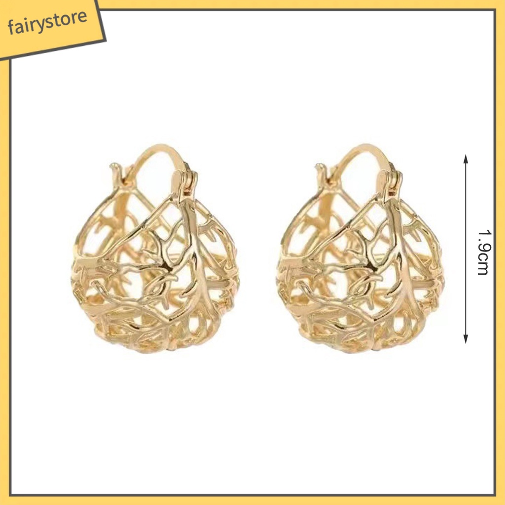 1 Đôi Bông Tai Kim Loại Rỗng Không Gây Kích Ứng Thiết Kế Sáng Tạo Thời Trang Dành Cho Nữ