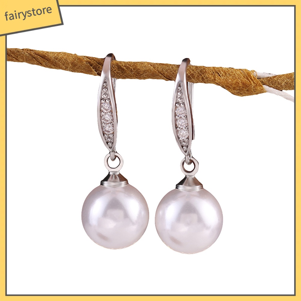 Khuyên Tai Móc Đính Ngọc Trai Giả Thanh Lịch Cho Nữ