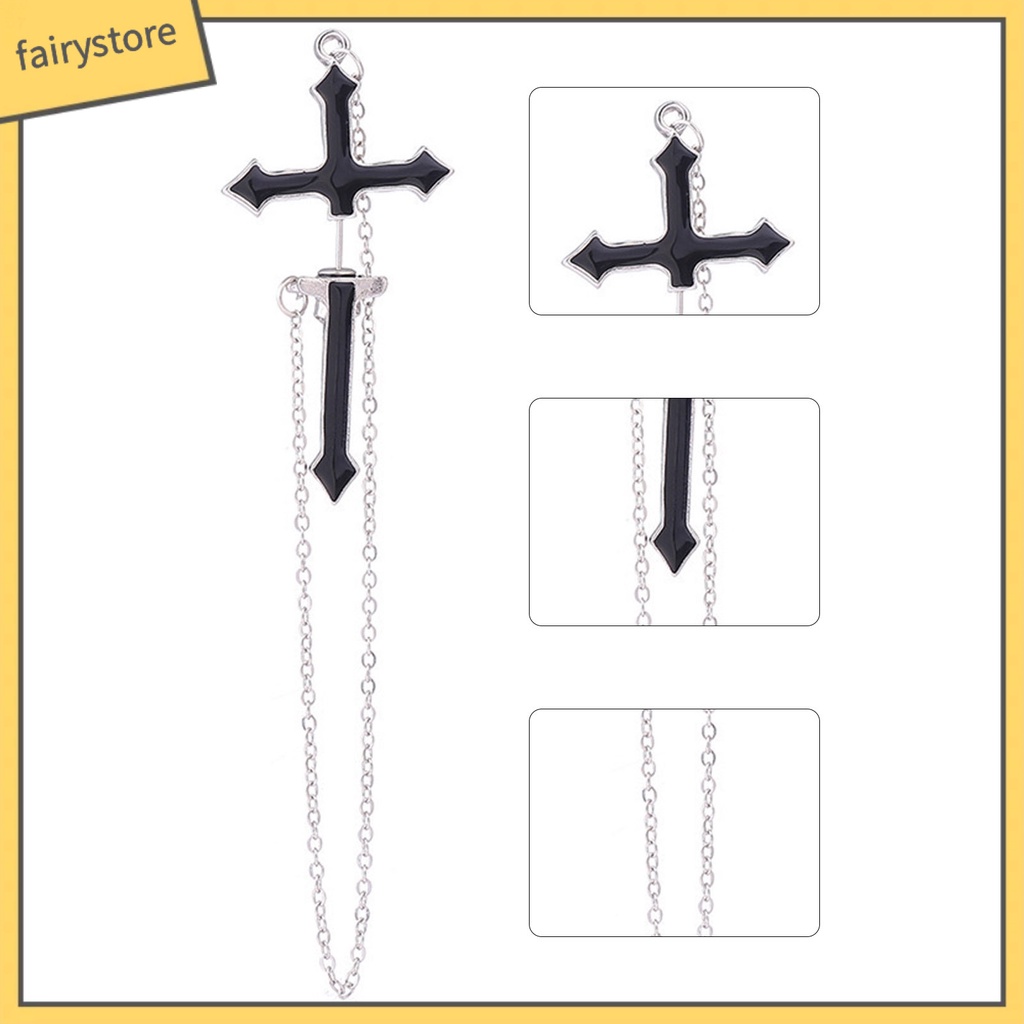 [FRO] 1 Khuyên Tai Chuỗi Xích Thiết Kế Chéo Không Gây Dị Ứng Trang Trí Hàng Ngày Cho Cuộc