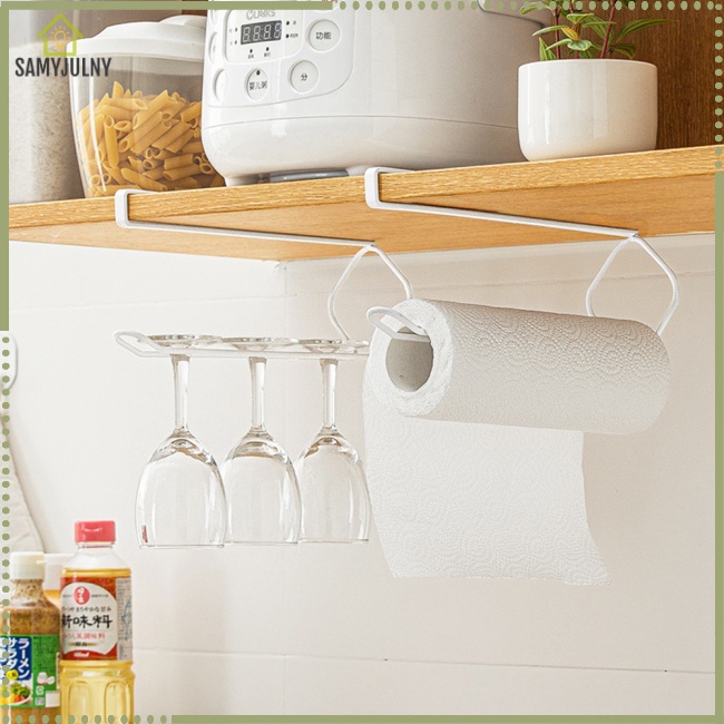 Giá Treo Khăn Giấy Cuộn Không Cần Khoan Tiện Dụng Cho Nhà Bếp / Gara