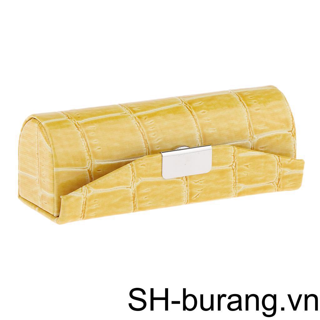 Hộp Đựng Son Môi Bằng Da Có Gương Soi Màu Vàng