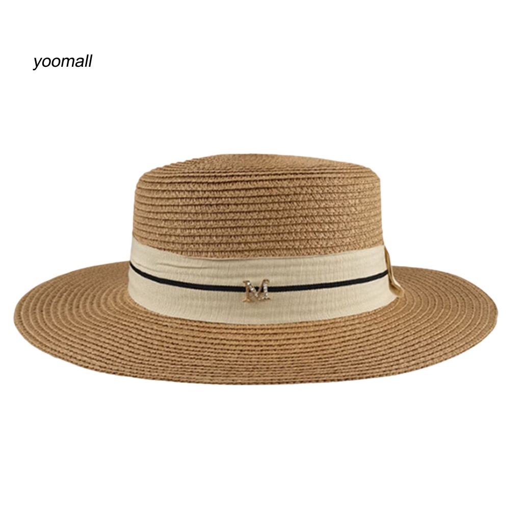 Nón Cối Rộng Vành Hoạ Tiết Chữ M Thời Trang Đi Biển Mùa Hè Cho Phái Nữ