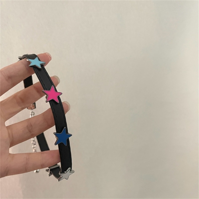 Vòng Cổ Choker Da Mặt Ngôi Sao Năm Cánh Phong Cách Harajuku Ngọt Ngào Cho Nữ