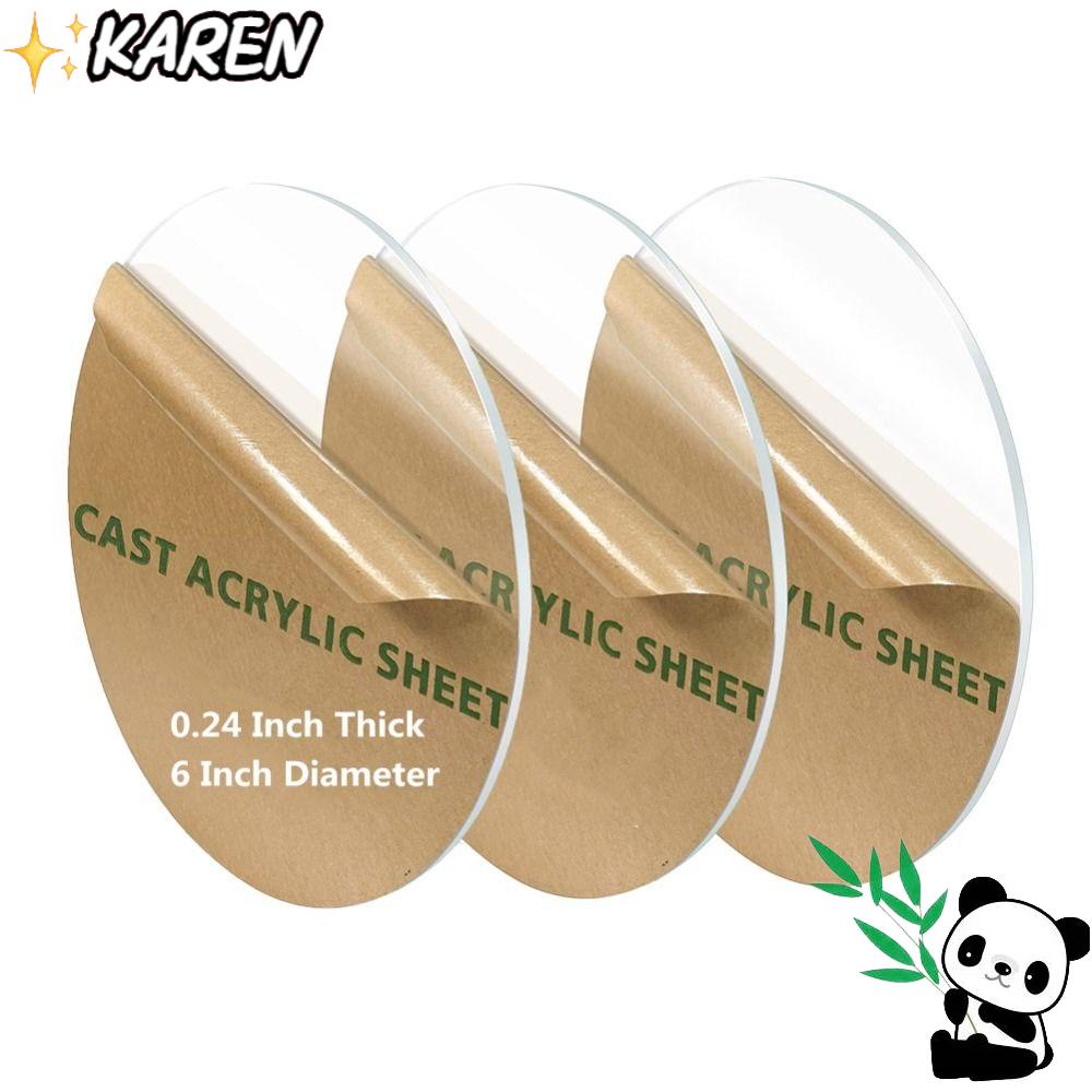 Set 3 Tấm Bảng Acrylic Tròn Dày 0.24inch Dùng Làm Đồ Thủ Công DIY