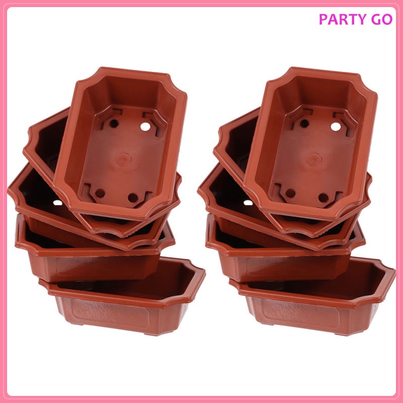 Bộ 10 Chậu Nhựa Trồng Cây Bonsai Ngoài Trời Tiện Dụng