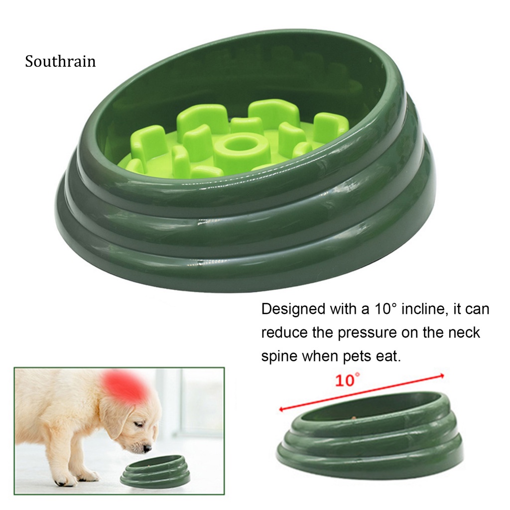 Dụng Cụ Đựng Thức Ăn Chậm Chống Trượt Bảo Vệ Cổ Cho Thú Cưng