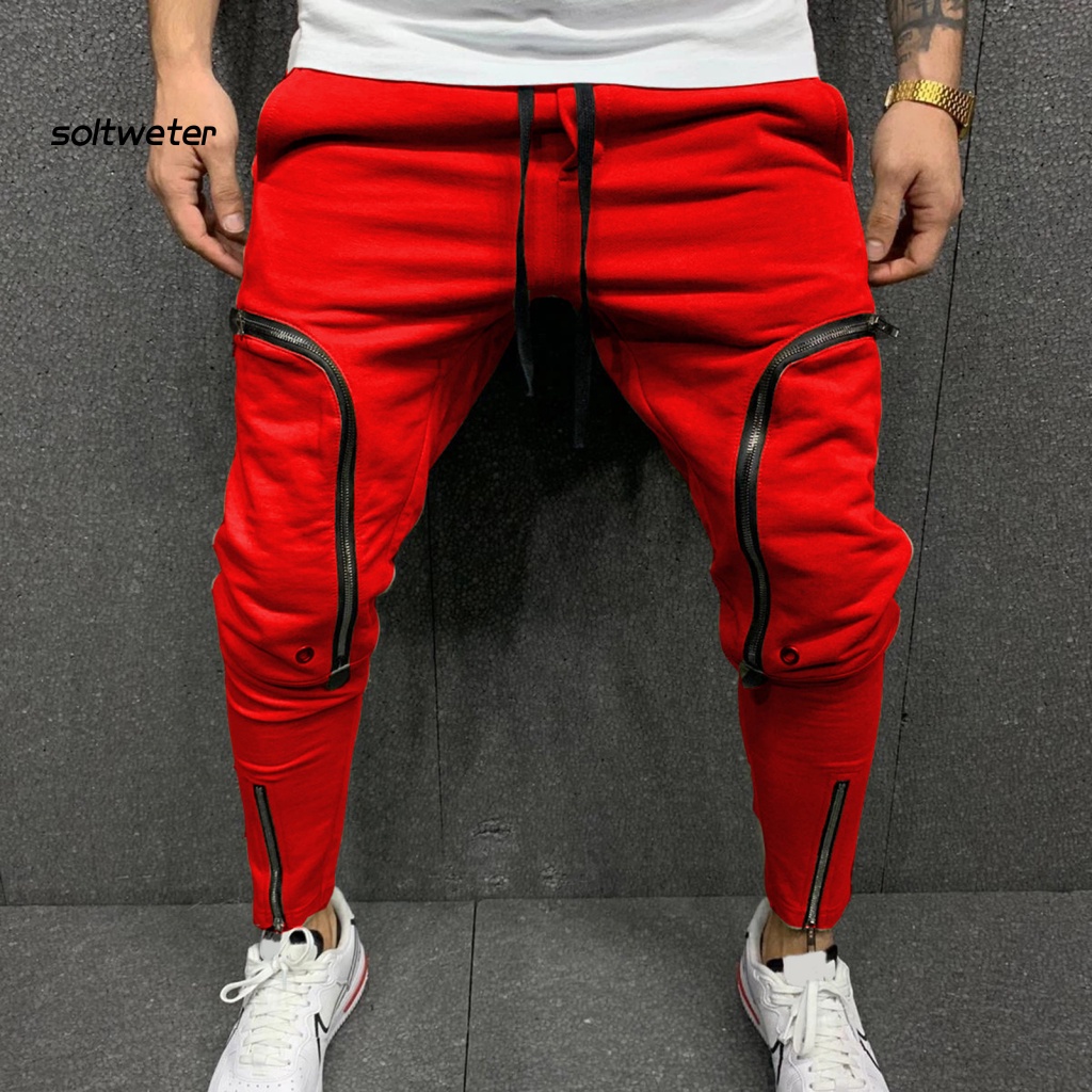 Quần Dài Dây Rút Nhiều Túi Màu Sắc Đơn Giản Thời Trang Đường Phố Cho Nam