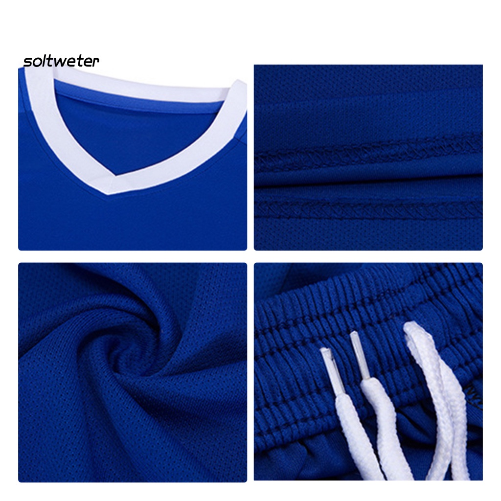 1 Bộ Áo Thun + Quần Short Thể Thao Màu Sắc Tương Phản Thấm Hút Mồ Hôi Thời Trang Cho Nam Và Nữ