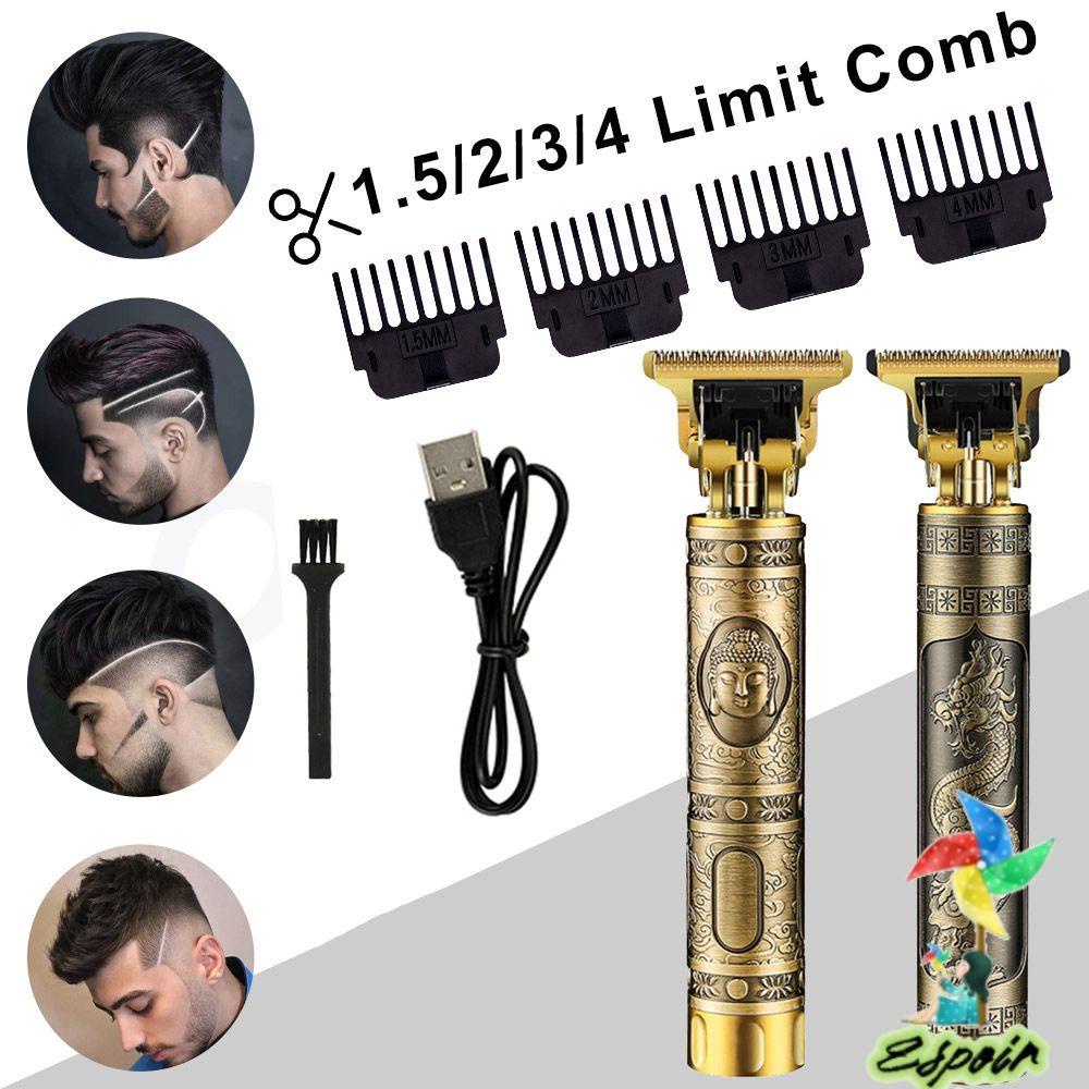 Tông Đơ Điện Cắt Tóc Không Dây Sạc USB Chống Nước Cho Nam ESPO