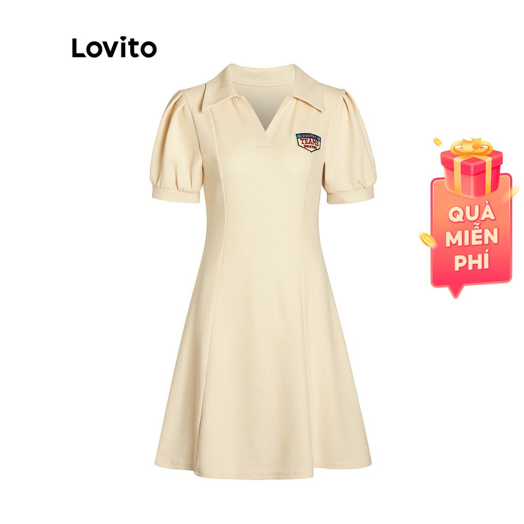 1226de-Đầm Polo Tay Phồng Màu Trơn Kiểu Dáng Đơn Giản L36ED042 (Màu Mơ)