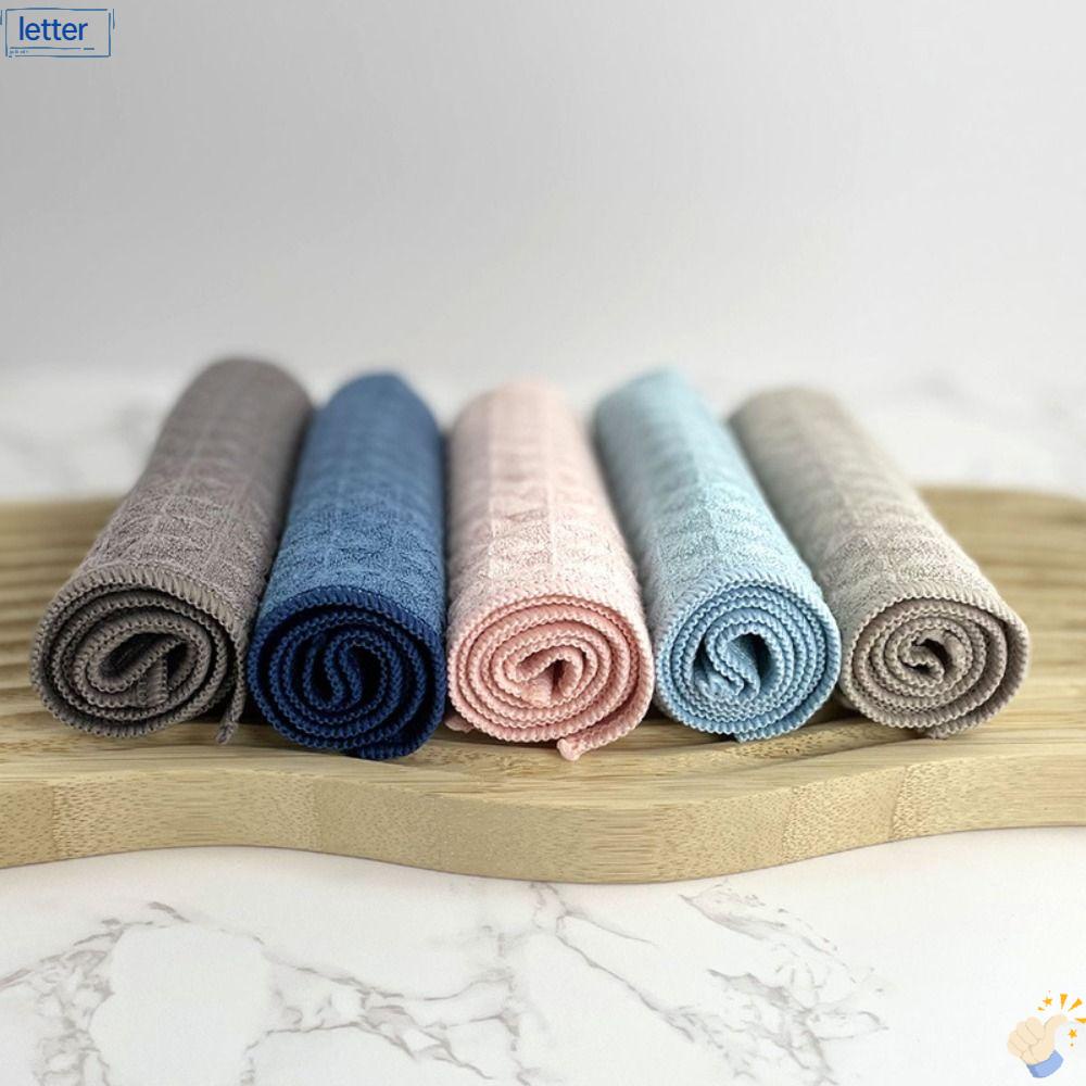 Set 5 Khăn Lau Chén Dĩa Chống Dính Dầu Mỡ Có Thể Tái Sử Dụng